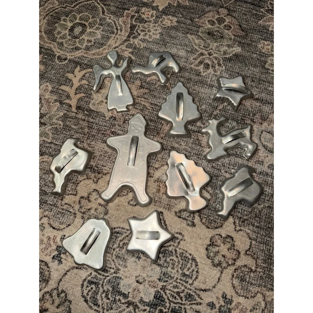 Vintage Aluminum Cookie Cutters Christmas Mid Century